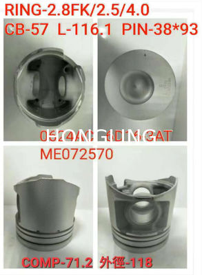 Mitsubishi 6D16.3AT piston ME072570 pin diameter 38MM, height 116.10MM