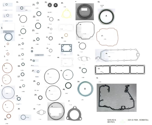 Komatsu 6D170-5 upper repair package 6245-k1-9900 , lower repair package  6245-k2-9900