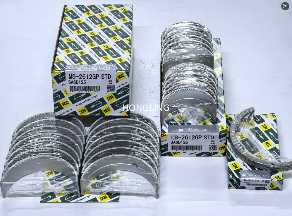 Komatsu 6D125 main bearing6150-21-8010, connecting rod bearing  6151-31-3040   , thrust plate 6150-21-8050